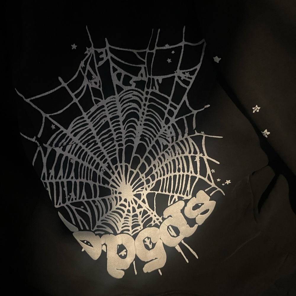Spooky Black Hoodie with Web Design
